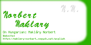 norbert maklary business card